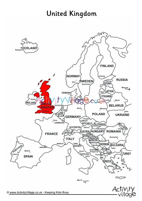 United Kingdom On Map Of Europe