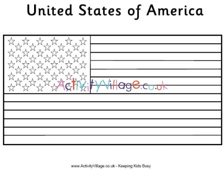 United States flag colouring page