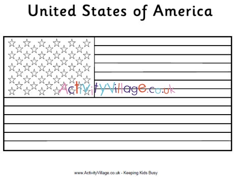 Download United States Flag Colouring Page