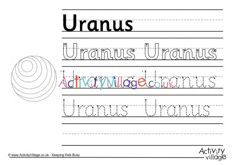 Uranus handwriting worksheet