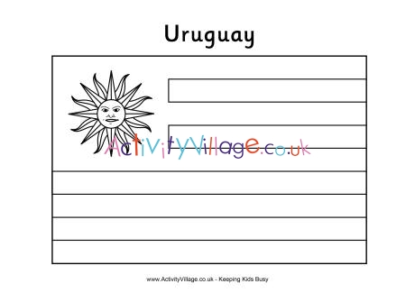 Uruguay flag colouring page
