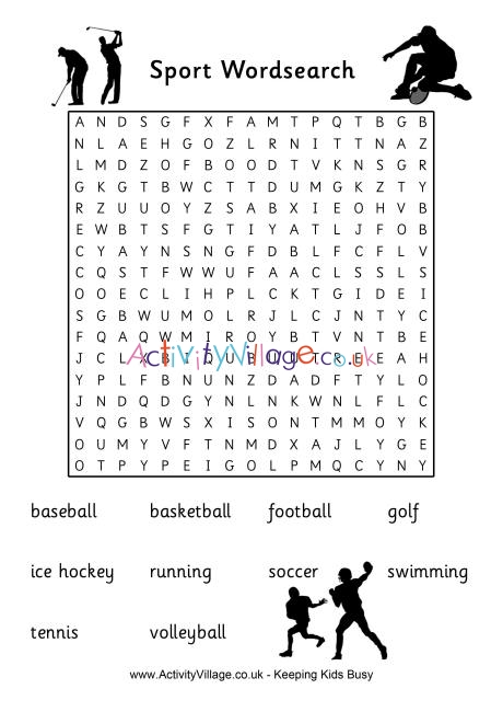 US sports word search