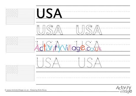 USA Handwriting Worksheet