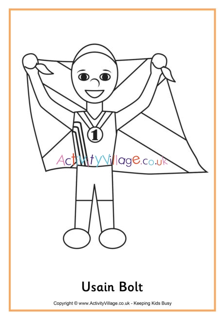 Usain Bolt colouring page