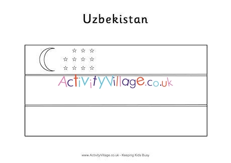 Uzbekistan Flag Colouring Page