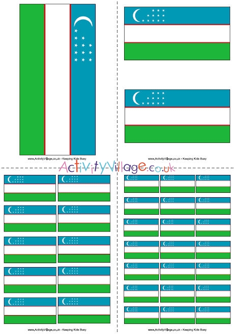Uzbekistan Flag Printable