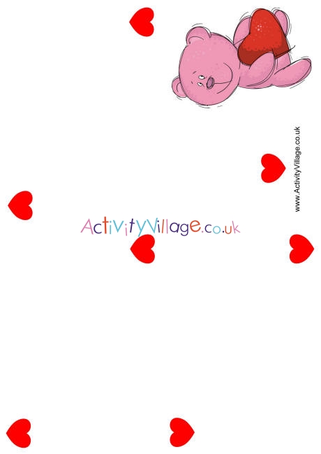 Valentine booklet - Bear with heart