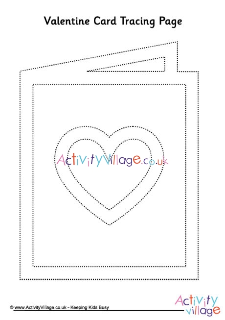 Valentine card tracing page