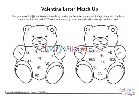 Valentine letter match up