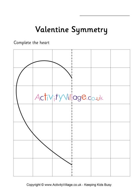 Valentine symmetry worksheet