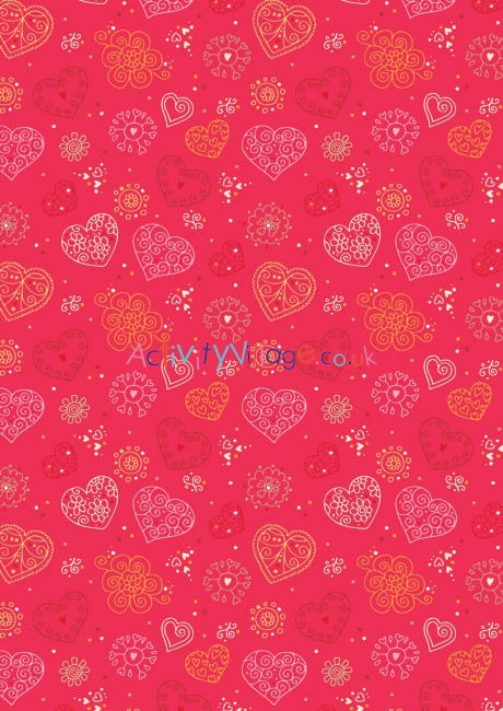 Valentines Day scrapbook paper - heart stamp