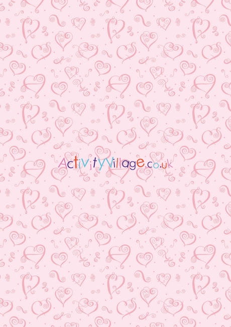 Valentines Day scrapbook paper - pink hearts