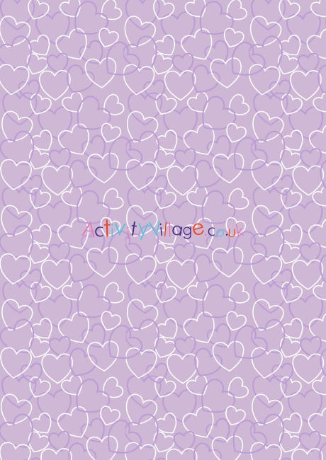 Valentine's Day scrapbook paper purple heart background