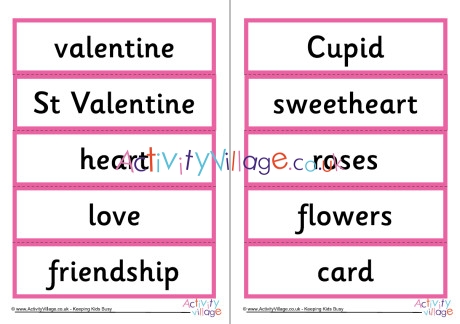 Valentine's Day word cards