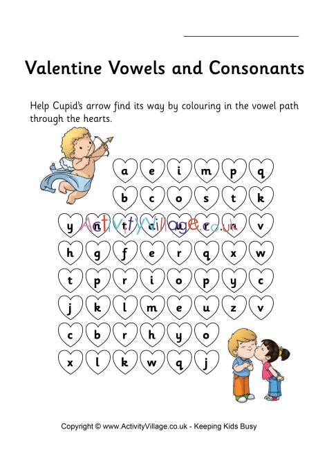 Valentines stepping stones vowels and consonants