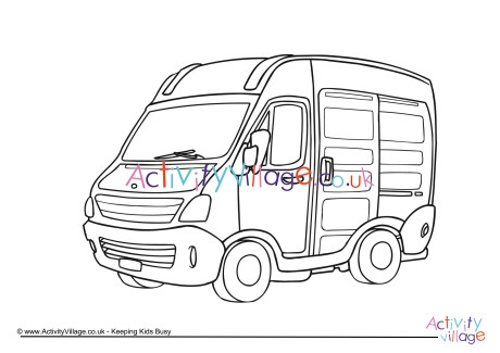 Van Colouring Page