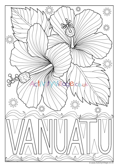Vanuatu national flower colouring page