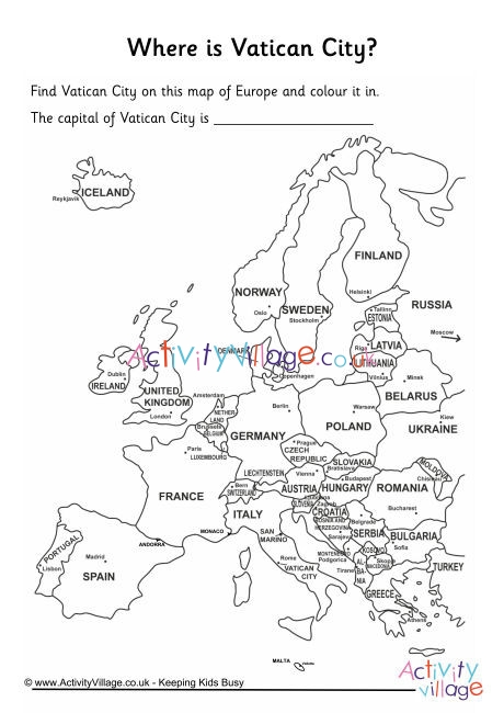 Vatican City Location Worksheet