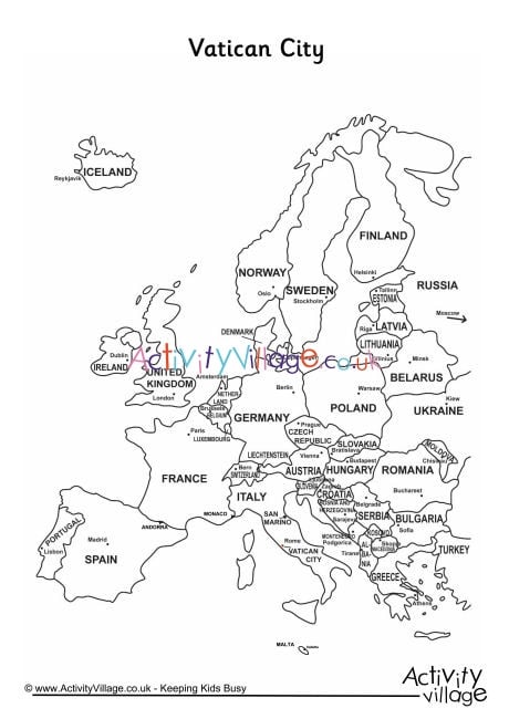 Vatican City On Map Of Europe