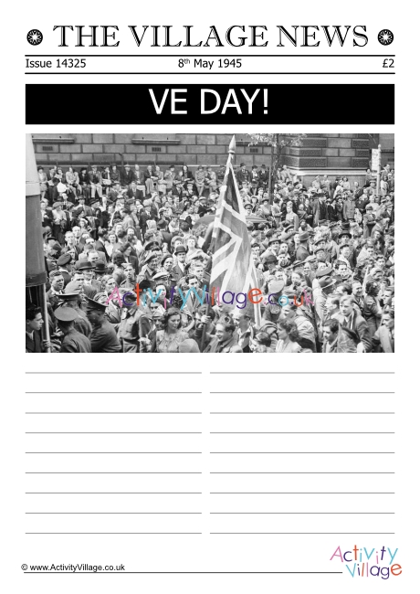 VE Day newspaper template