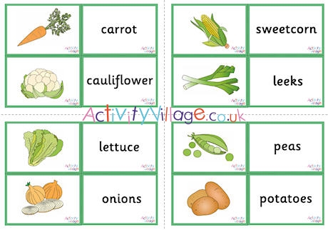 Vegetable Vocabulary Matching Cards