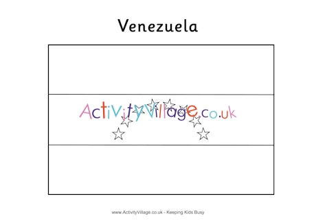 Venezuela flag colouring page