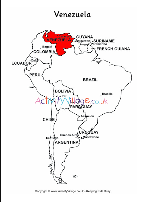 South America Map Venezuela