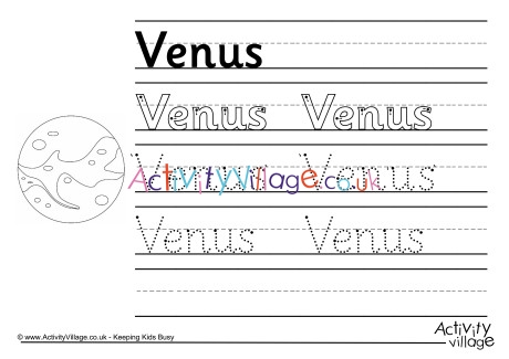 Venus handwriting worksheet