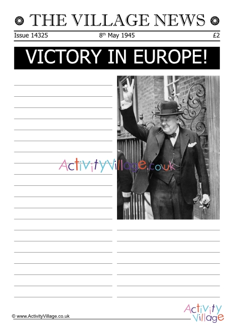 Victory in Europe newspaper template