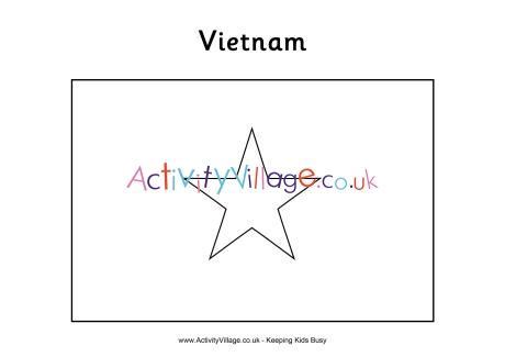 Vietnam flag colouring page