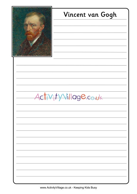 Vincent van Gogh Notebooking Page