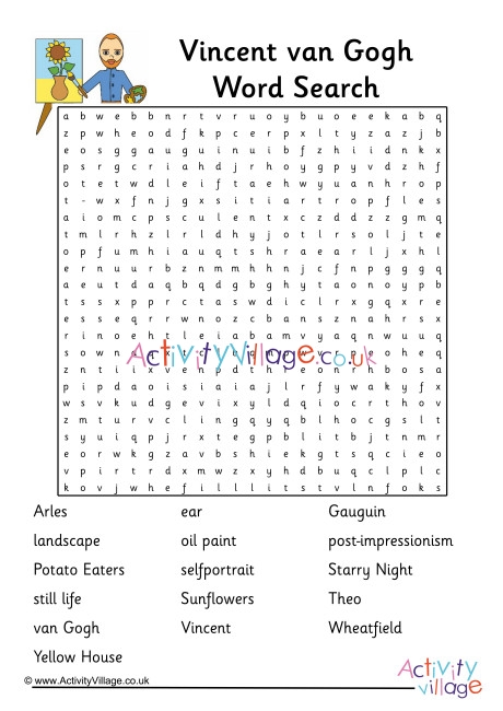 Vincent van Gogh Word Search