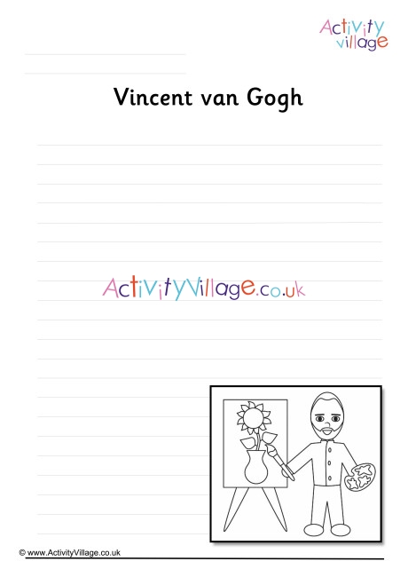 Vincent van Gogh Writing Page