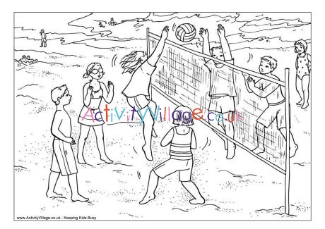 Volleyball colouring page 2