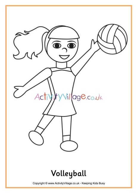 Volleyball colouring page