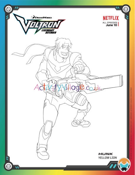 Voltron Legendary Defender colouring page - Hunk
