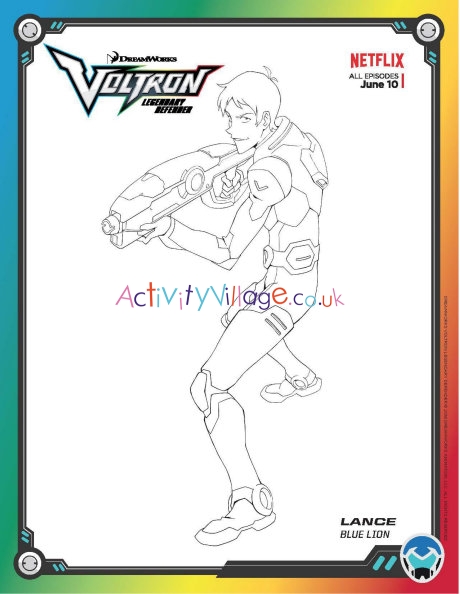Voltron Legendary Defender colouring page - Lance