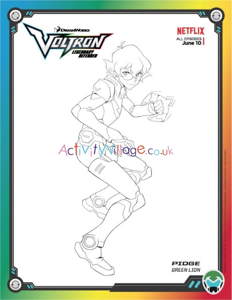 Voltron Legendary Defender colouring page - Pidge