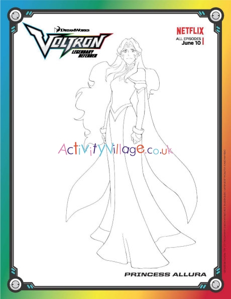 Voltron Legendary Defender colouring page - Princess Allura