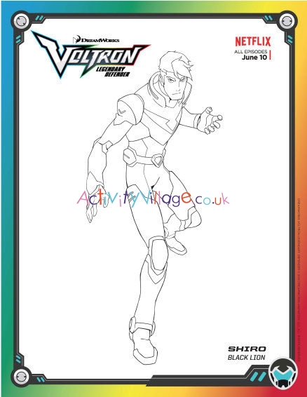 Voltron Legendary Defender colouring page - Shiro