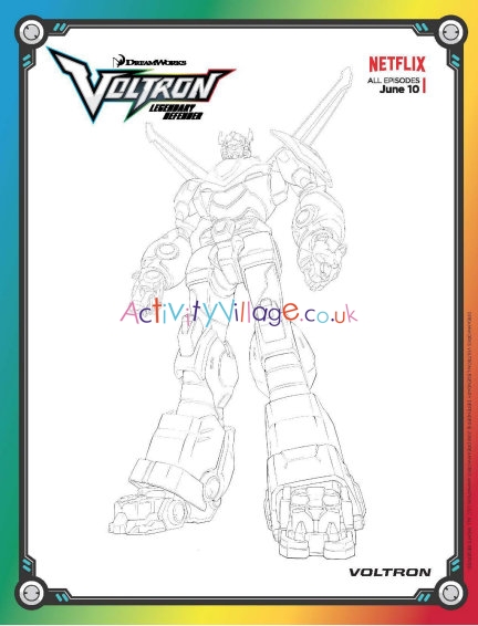Voltron Legendary Defender colouring page - Voltron