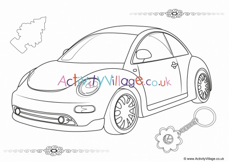 VW Beetle Colouring Page