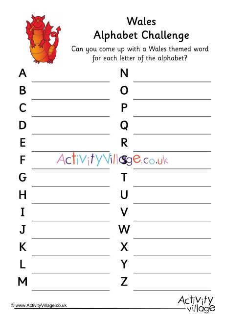 Wales Alphabet Challenge