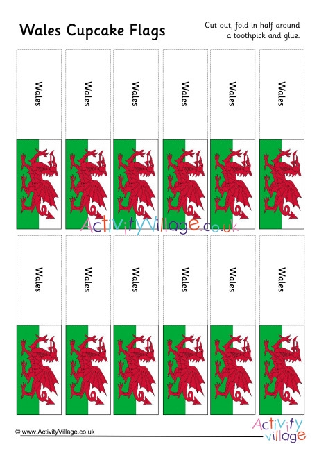 Wales Cupcake Flags