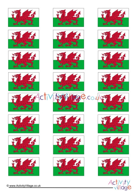 Wales Mini Flags Printable