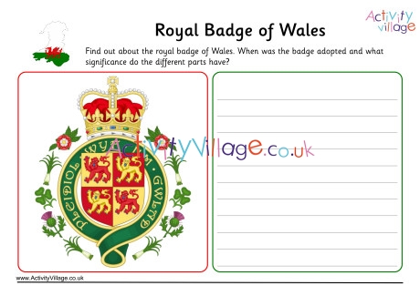 Wales Royal Badge Worksheet 1