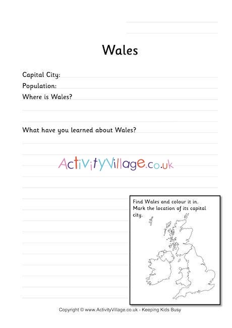Wales Worksheet