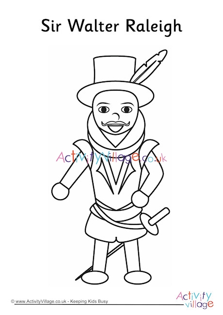 Walter Raleigh Colouring Page