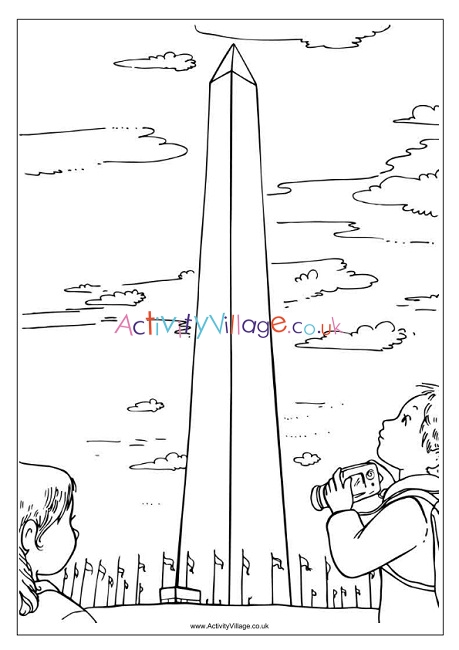 Washington Monument colouring page