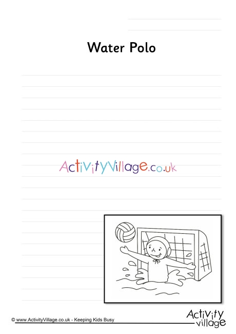 Water Polo Writing Page
